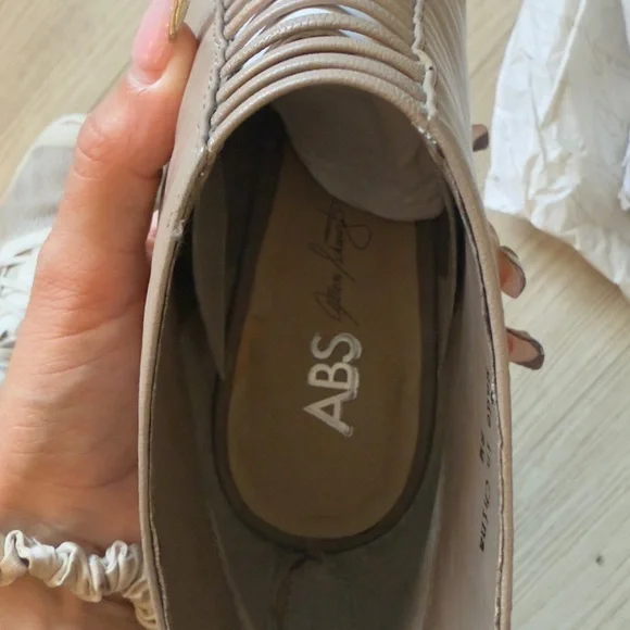 Elegant Beige High Heel Peep Toe Mirror Platform Booties - Picture 10 of 11